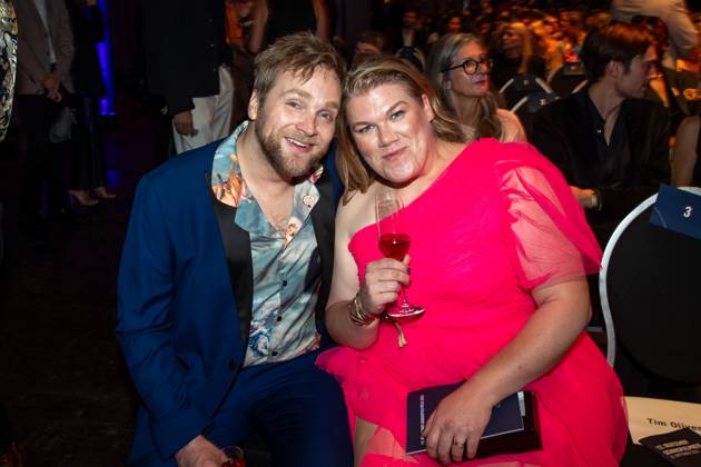 Award - Deutscher Schauspielpreis 2023 Gisa Flake mit Freund Knud Riepen bei der Verleihung Deutscher Schauspielpreis 2023 im Spindler und Klatt am 15.09.2023 in Berlin. Copyright: xEventpressxKochanx