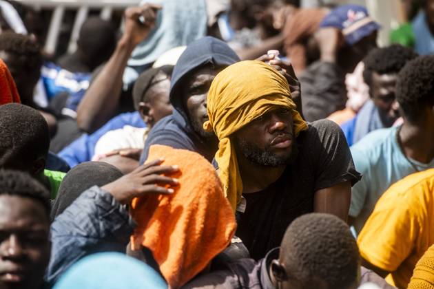 migrant emergency, the situation in the hotspot on the fifth day after the disembarkation of around 6000 people, Lampedusa, 16 Sept 2023 migrant emergency, the situation in the hotspot on the fifth day after the disembarkation of around 6000 people, Lampedusa, 16 Sept 2023, Credit:Alessandro Serranò Avalon Italy, Lampedusa Copyright: xAlessandroxSerranòx xAvalonx 0805738867