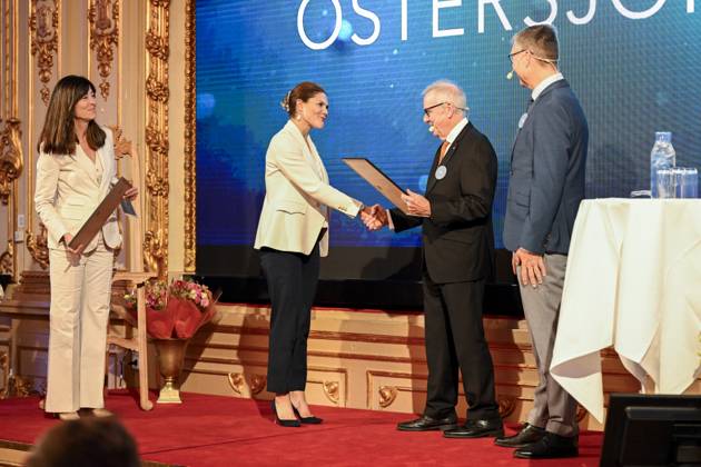 STOCKHOLM, SWEDEN 20230926 Crown Princess Victoria presents an award when the BjoÌˆrn Carlson Baltic Fellows network organizes a seminar for a healthier sea in connection with the award ceremony for the BjoÌˆrn Carlson Baltic Sea Prize The winners are Jacob Carstensen and Daniel Conley, STOCKHOLM SWEDEN x10070x  Copyright: xJessicaxGow TTx FRISKARE HAV JRiVF_BBm2M