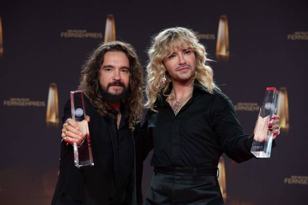 Preistraeger Tom und Bill KAULITZ, Musiker Saenger, Tokio Hotel, Kategorie Beste Unterhaltung Show, Thats my Jam, Verleihung des Deutschen Fernsehpreises, Der Deutsche Fernsehpreis 2023, Deutscher Fernsehpreis 2023 in den MMC Studios Koeln, am 28.09.2023.