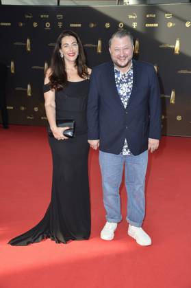 Sebastian Lege und Madita van Huelsen bei der Verleihung des Deutschen Fernsehpreises in Koeln 28.09. 2023