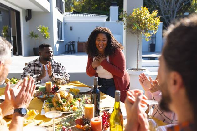Happy diverse male and female friends serving thanksgiving celebration meal in sunny garden Happy diverse male and female friends serving thanksgiving celebration meal in sunny garden. Celebration, friendship, patriotism, american culture and tradition, unaltered., model released, , property released, Cape Town, South Africa, 07.09.2023, 4193334.jpg, people,happy,diverse,male and female,friend,serving,thanksgiving,celebration,meal,sunny,garden,friendship,patriotism,american culture,tradition,unaltered,holiday,patriotic,dinner,fun,nation,young,lunch,happiness,together,beautiful,spring,summer,party,food,traditional,season,christmas,cheerful,decoration,flag,male,female,american,culture Mid Adult,Woman,Female,African American,Mature Adult,Man,