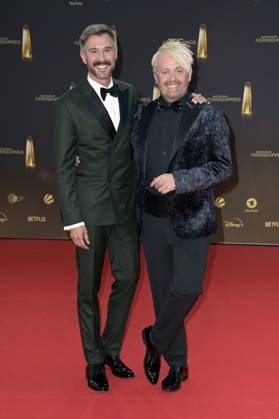 Jochen Schropp und Ross Antony bei der Verleihung des Deutschen Fernsehpreises 2023 in den MMC Studios. Köln, 28.09.2023