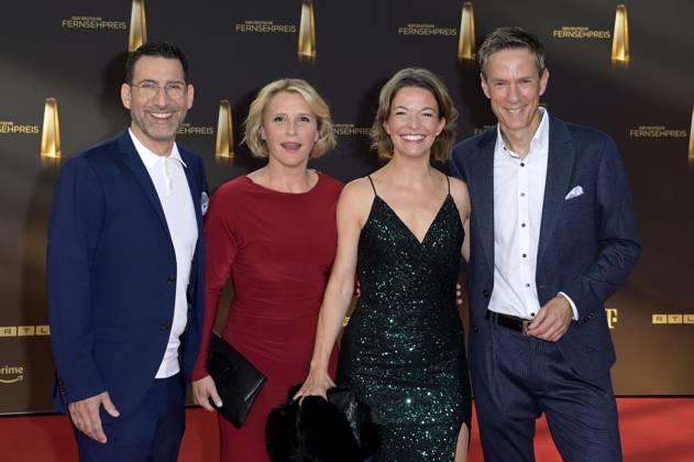 Till Nassif, Susan Link, Anna Planken und Sven Lorig bei der Verleihung des Deutschen Fernsehpreises 2023 in den MMC Studios. Köln, 28.09.2023