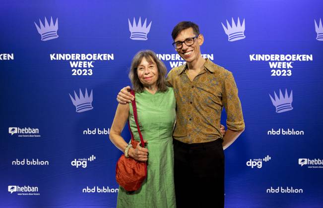 AMSTERDAM - Marit Tornqvist and Simon van der Geest on the red carpet prior to the Children s Book Ball. During the event, the Golden Pencil and the Golden Pencil were awarded, among other things. ANP RAMON VAN FLYMEN netherlands out - belgium out  Copyright: xx x479714468x originalFilename: 479714468.jpg