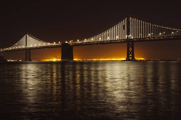 Night Light at San Francisco?Oakland Bay Bridge United States, California, San Francisco R_NPLO230928-1261010-01