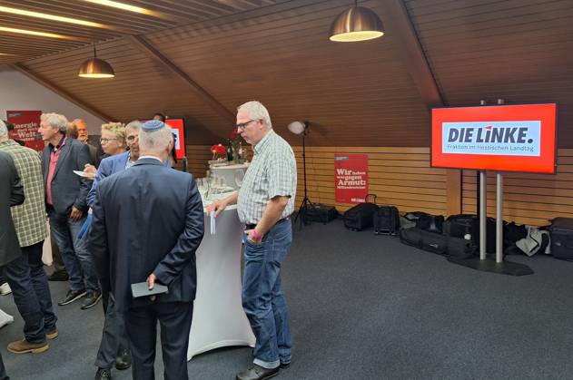 Wiesbaden, Hessen, Deutschland, 08.10.2023: Landtagswahl in Hessen: Linke-Wahlparty Copyright: xdtsxNachrichtenagenturx dts_23625