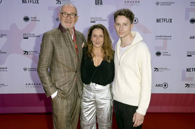Peter Lohmeyer, Barbara Philipp und Jonathan Berlin bei der 24. Verleihung der First Steps Awards im Theater des Westens. Berlin, 08.10.2023