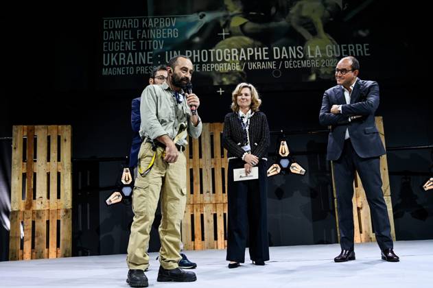PHOTOPQR OUEST FRANCE Martin ROCHE ; Bayeux ; 14 10 2023 ; Ce samedi 14 octobre 2023 la soirée de remise des prix de la 30 ème édition du Prix Bayeux Calvados Normandie des correspondants de guerre . EDOUARD KAPROV Caen, France, oct 14th 2023. 30th edition of the Bayeux Calvados Normandy War Correspondents Prize Bayeux France  Copyright: xPHOTOPQR OUESTxFRANCE MAXPPPxMartinxROCHEx 20231014OFR4318 20231014OFR4384
