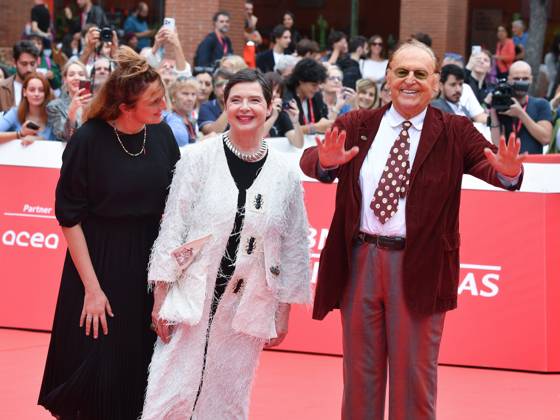 Rome, Rome Film Fest 2023. Rome Film Festival. Red carpet Isabella Rossellini. Pictured: Alice Rohrwacher, Isabella Rossellini and Renzo Arbore  Copyright: xMaurizioxD Avanzox xipa-agency.nx xDxAvanzo Provvisionatox IPA_IPA41102547