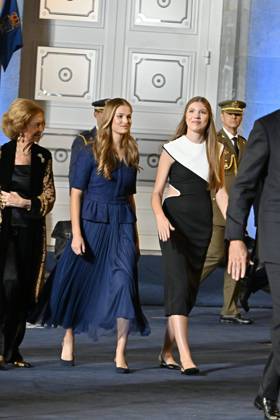 Spanish King Felipe VI and Letizia with Princess of Asturias Leonor de Borbon and Sofia de Borbon during the Princess of Asturias Awards 2023 in Oviedo, on Friday 20 October 2023 Cordon Press