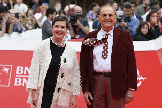 October 20, 2023, Rome, Italy: Isabella Rossllini (l) and Renzo Arbore (r) attend the red carpet of Isabella Rossellini and Renzo Arbore at Rome Film Fest 2023 at Auditorium Parco della Musica. Rome Italy - ZUMAs197 20231020_aaa_s197_260 Copyright: xMarioxCartellix