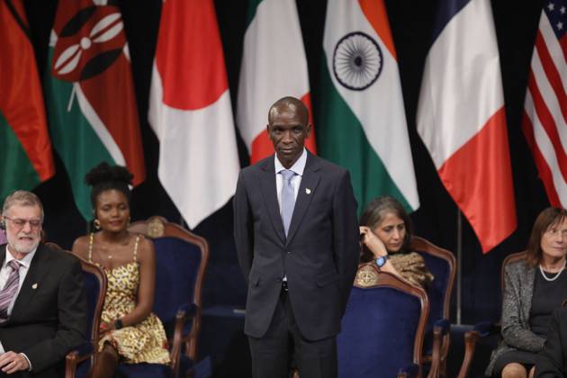 Princess of Asturias Awards Ceremony - Oviedo Athlete Eliud Kipchoge during the 43rd edition of the Princess of Asturias Awards 2023 , at the Campoamor Theater, on October 20, 2023, in Oviedo, Asturias, Spain. The Princess of Asturias Awards Ceremony is the main activity carried out by the Princess of Asturias Foundation, a private non-profit institution whose objectives are to contribute to the exaltation and promotion of scientific, cultural and humanistic values and to consolidate the links between the Principality of Asturias and the title traditionally held by the heirs to the Crown of Spain. The day is considered one of the most important cultural events on the international agenda. Photo by Jorge Peteiro Europa Press ABACAPRESS.COM  Copyright: xEuropaxPress ABACAx 872624_065 EuropaxPress ABACAx 872624_065