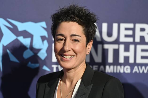 Dunja HAYALI (Moderatorin,Journalistin), Einzelbild,angeschnittenes Einzelmotiv,Portraet,Portrait,Porträt. Roter Teppich,Blauer Panther Ð TV und Streaming Award 2023 am 25.10.2023 in der BMW Welt Muenchen.
