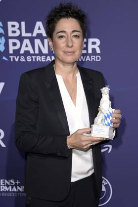 Dunja Hayali bei der Verleihung vom Blauer Panther - TV & Streaming Award 2023 in der BMW Welt. München, 25.10.2023