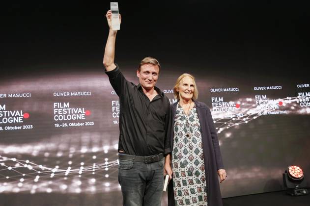 Oliver Masucci und Gabriela Sperl bei der Verleihung der Cologne Awards auf dem 33. Film Festival Cologne 2023 im E-Werk. Köln, 26.10.2023