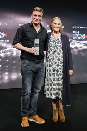 Oliver Masucci und Gabriela Sperl bei der Verleihung der Cologne Awards auf dem 33. Film Festival Cologne 2023 im E-Werk. Köln, 26.10.2023