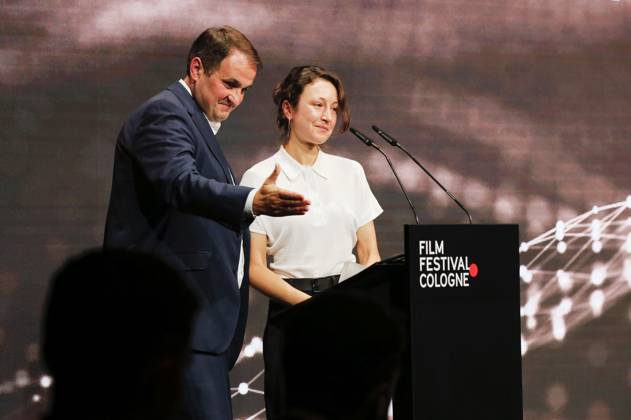Nathanael Liminski und Katharina Huber bei der Verleihung der Cologne Awards auf dem 33. Film Festival Cologne 2023 im E-Werk. Köln, 26.10.2023