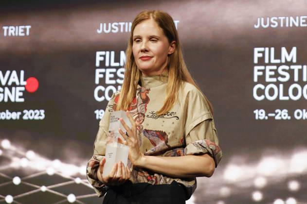 Justine Triet bei der Verleihung der Cologne Awards auf dem 33. Film Festival Cologne 2023 im E-Werk. Köln, 26.10.2023
