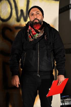 Ferat Kocak, Die Linke, bei We still need to talk. Ceasefire NOW?, Kundgebung, Unter den Linden, Berlin, 10.11.2023