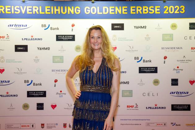 Daniela Theresia Helene Schwerdt bei derVerleihung der Goldenen Erbse 2023 im Roten Rathaus Berlin.