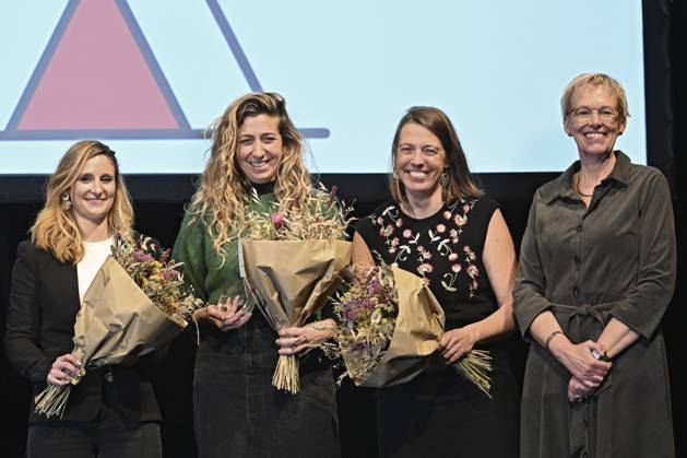 Presentation of the Federal Anti-Poverty Prize 2023 BRUSSELS, BELGIUM - NOVEMBER 21 : Morgane Lottin (icar-wallonie) & Anouk Vandenhoeke ( t Hope) & Emilie Meessen (infirmieres de rue) pictured during the presentation of the Federal Anti-Poverty Prize 2023 (15th edition) in the presence of Karine Lalieux (PS), Minister of Pensions and Social Integration, in charge of Persons with Disabilities, Combating Poverty and Beliris of the Federal government on November 21, 2023 in Brussels, Belgium, 21 11 2023 Brussels Belgium  Copyright: xDidierxLebrunx