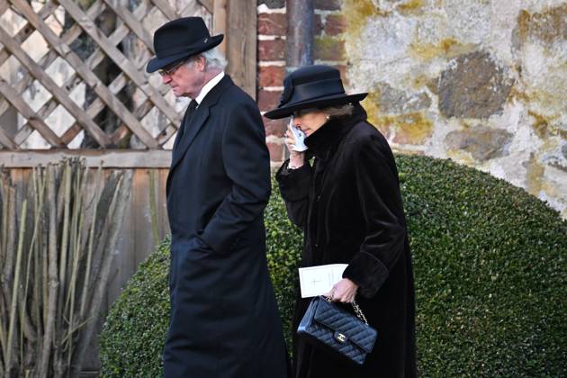 TROLLE LJUNGBY, SVERIGE 20231124 Queen Silvia and King Carl Gustaf as Count Hans Gabriel Trolle Wachtmeister is buried on Friday The funeral ceremony was held in Trolle Ljungby church Trolle Wachtmeister turned 100 years old TROLLE LJUNGBY SVERIGE x50090x  Copyright: xJohanxNilsson TTx TROLLE WACHTMEISTER BEGRAVNING 0J2IlpQrWwc