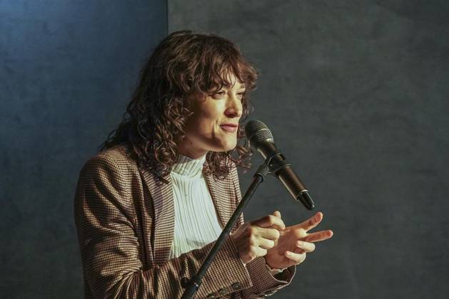 Bochumer Theaterpreis-Verleihung ** NUR FÜR REDAKTIONELLE ZWECKE ** EDITORIAL USE ONLY **<p>Friderike Becht (Laudatorin). Die Bochumer Theaterpreise werden feierlich im Schauspielhaus verliehen: Zwei Schauspieler aus dem Ensemble erhalten den Haupt- und Nachwuchspreis am 15. Dezember 2023. FUNKE Foto Services Klaus Pollkläsener < p> Deutschland NRW Bochum Copyright: KlausxPollkläsener