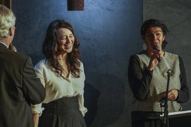 Bochumer Theaterpreis-Verleihung ** NUR FÜR REDAKTIONELLE ZWECKE ** EDITORIAL USE ONLY **<p>Preisträgerin Jele Brückner Die Bochumer Theaterpreise werden feierlich im Schauspielhaus verliehen: Zwei Schauspieler aus dem Ensemble erhalten den Haupt- und Nachwuchspreis am 15. Dezember 2023. FUNKE Foto Services Klaus Pollkläsener < p> Deutschland NRW Bochum Copyright: KlausxPollkläsener