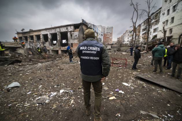 Bilder des Jahres 2024, News 01 Januar News Themen der Woche KW01 News Bilder des Tages Several S-300 and Kinzal missiles landed in the center of Kharkiv early in the morning, the explosions destroyed residential buildings and housing estates, pictured on January 2nd, 2024. (CTKxPhoto DarvikxMacaxVojtech) CTKPhotoF202401020017101  CTKPhotoF202401020017101