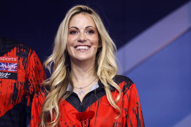 Fernsehmoderatorin Andrea Kaiser bei der Pro7 Promi Darts WM 2024 übertragen von Joyn im Maritim Hotel Düsseldorf. Düsseldorf, 06.01.2024 NRW Deutschland Copyright: xChristophxHardtx