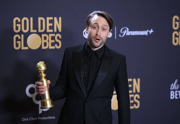 January 7, 2024, Beverly Hills, California, USA: Kieran Culkin in the press room of the 81st Annual Golden Globe Awards on Sunday January 7, 2024 at The Beverly Hilton Hotel in Beverly Hills, California. ARIANA RUIZ PI Beverly Hills USA - ZUMAp124 20240107_zaa_p124_109 Copyright: xArianaxRuizx