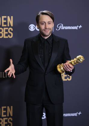 January 7, 2024, Beverly Hills, California, USA: Kieran Culkin in the press room of the 81st Annual Golden Globe Awards on Sunday January 7, 2024 at The Beverly Hilton Hotel in Beverly Hills, California. ARIANA RUIZ PI Beverly Hills USA - ZUMAp124 20240107_zaa_p124_114 Copyright: xArianaxRuizx
