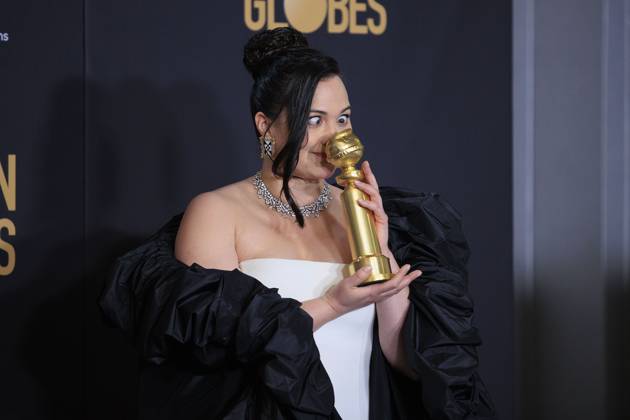 January 7, 2024, Beverly Hills, California, USA: Lily Gladstone in the press room of the 81st Annual Golden Globe Awards on Sunday January 7, 2024 at The Beverly Hilton Hotel in Beverly Hills, California. ARIANA RUIZ PI Beverly Hills USA - ZUMAp124 20240107_zaa_p124_161 Copyright: xArianaxRuizx