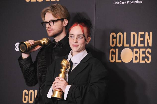 RECORD DATE NOT STATED FINNEAS, Billie Eilish in the press room, 81st Annual Golden Globe Awards - Press Room, Beverly Hilton Hotel, Beverly Hills, CA, United States, January 7, 2024. (Photo by: Elizabeth Goodenough Everett Collection) PUBLICATIONXNOTxINxCANxCHNxFRAxITAxJPNxNORxPOLxRUSxESPxUKxUSA