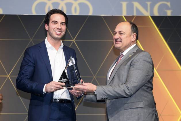 39th Manager of the Year 2023 LAEKEN, BELGIUM - JANUARY 10 : 39th edition of Manager of the Year. The Trends Manager of the Year is an initiative of Trends in collaboration with Kanaal Z. For the 39th time already, Trends is awarding the Trends Manager of the Year trophy to the manager whose company has made a valuable contribution to the Flemish economy and has played a pioneering role in it. Michael Labro, CEO PMsweet winner Tendances Award pictured on JANUARY 10, 2024 in Laeken, Belgium, 10 1 24 Laeken Belgium  Copyright: xPhilipxReynaersx
