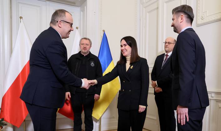 Prosecutor General of Ukraine on a visit to Poland Photo: Pawel Wodzynski East News, Prosecutor General of Ukraine Andriy Kostin and Deputy Minister of Justice of Ukraine Iryna Mudra at meeting with Minister of Justice of Poland Adam Bodnar, on January 15, 2024 in Warsaw, Poland. Pictured (L-R): minister Adam Bodnar, Andriy Kostin, Iryna Mudra, acting National Prosecutor Jacek Bilewicz, deputy minister Krzysztof Smiszek. EN_01608205_0001 