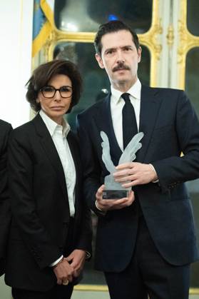 French Cinema Award 2024 Ceremony Rachida Dati and Melvil Poupaud attending the Ceremony for the French Cinema Award 2024 awarding Melvil Poupaud in Paris, France on January 18, 2024. Photo by Aurore Marechal ABACAPRESS.COM Paris France  Copyright: xMarechalxAurore ABACAx