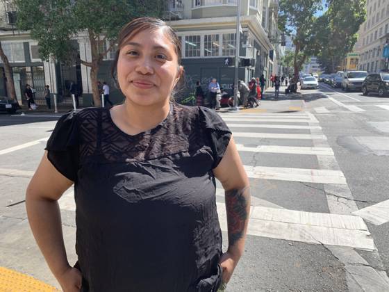 September 28, 2023, San Francisco, California, USA: Juana Ramos, an Organizer with Coalition on Homelessness, shown in the Tenderloin District in San Francisco, California on Thursday, September 28, 2023. Ramos was once homeless herself, with her two kids and her husband. The city of San Francisco has come under a lot of attack for how it is handling the homeless, drug and retail fallout in Downtown San Francisco. San Francisco USA - ZUMAm117 20230928_zaf_m117_030 Copyright: xDavidxG.xMcIntyrex