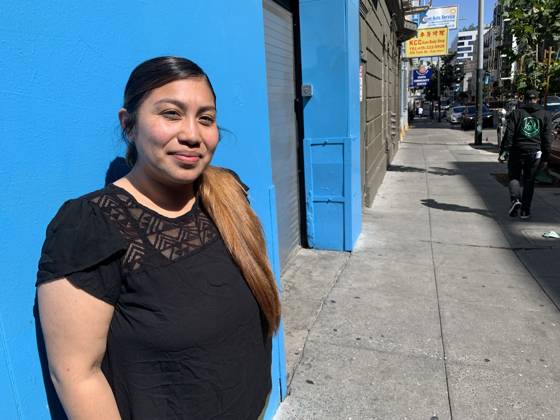 September 28, 2023, San Francisco, California, USA: Juana Ramos, an Organizer with Coalition on Homelessness, shown in the Tenderloin District in San Francisco, California on Thursday, September 28, 2023. Ramos was once homeless herself, with her two kids and her husband. The city of San Francisco has come under a lot of attack for how it is handling the homeless, drug and retail fallout in Downtown San Francisco. San Francisco USA - ZUMAm117 20230928_zaf_m117_033 Copyright: xDavidxG.xMcIntyrex