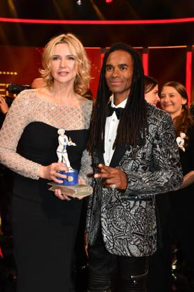 Veronica Ferres, Fabrice Morvan Verleihung des Bayerischen Filmpreis Party Preisträger Prinzregenten Theater München 19. Januar 2024