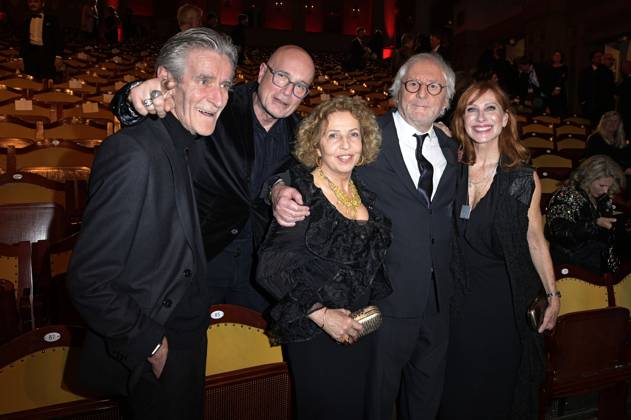 Bernd Schadewald, Christian Berkel, Michaela May, Günther Maria Halmer und Andrea Sawatzki bei der Verleihung des 45. Bayerischen Filmpreises 2023 im Prinzregententheater. München, 19.01.2024