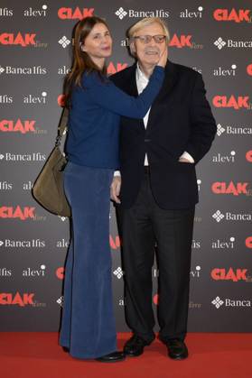 Sabrina Colle mit Ehemann Vittorio Sgarbi bei der Verleihung des Filmpreises Ciak d oro 2023 im Palazzo Colonna. Rom, 20.01.2024