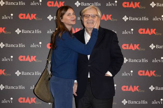 Sabrina Colle mit Ehemann Vittorio Sgarbi bei der Verleihung des Filmpreises Ciak d oro 2023 im Palazzo Colonna. Rom, 20.01.2024