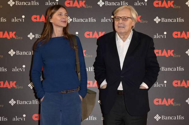 Sabrina Colle mit Ehemann Vittorio Sgarbi bei der Verleihung des Filmpreises Ciak d oro 2023 im Palazzo Colonna. Rom, 20.01.2024
