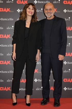 Paola Cortellesi mit Ehemann Riccardo Milani bei der Verleihung des Filmpreises Ciak d oro 2023 im Palazzo Colonna. Rom, 20.01.2024