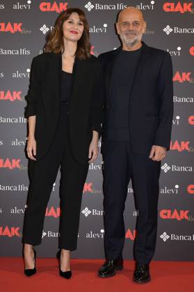 Paola Cortellesi mit Ehemann Riccardo Milani bei der Verleihung des Filmpreises Ciak d oro 2023 im Palazzo Colonna. Rom, 20.01.2024