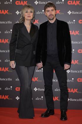 Ciak d Oro 2023 red carpet in Rome, Italy - 20 Jan 2024 Eva Nestori (l) and Michele Riondino (r) attend the Ciak d Oro 2023 red carpet at Galleria del Cardinale Colonna. Rome Italy Copyright: xMarioxCartellix xSOPAxImagesx Eva Nestori, Michele Riondino (1)