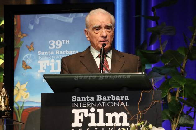 February 12, 2024, Santa Barbara, California, U.S.A: Martin Scorsese at the podium giving a speech upon receiving the 2024 SBIFF Directors of the Year Award on Feb. 12, 2024 at the historic Arlington Theater in Santa Barbara at the renowned Santa Barbara International Film Festival Santa Barbara U.S.A - ZUMAk144 20240212_znp_k144_091 Copyright: xAmyxKatzx