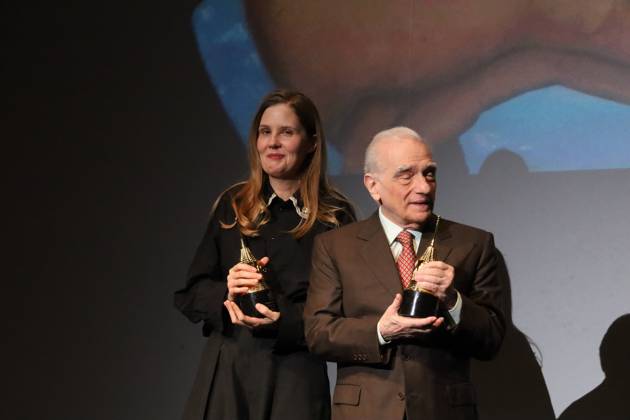 February 12, 2024, Santa Barbara, California, U.S.A: Martin Scorsese and Justine Triet received the 2024 SBIFF Directors of the Year Award on Feb. 12, 2024 at the historic Arlington Theater in Santa Barbara. Santa Barbara U.S.A - ZUMAk144 20240212_znp_k144_114 Copyright: xAmyxKatzx